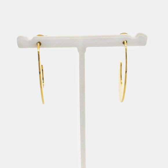 NEW 18K Gold Filled Oval Hoop Earrings - Picture 5 of 7